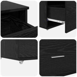 Berkfield Home Drawer Cabinet Black oak Engineered wood Compact Drawer Cabinet - thumbnail 9