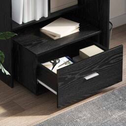 Berkfield Home Drawer Cabinet Black oak Engineered wood Compact Drawer Cabinet - thumbnail 4