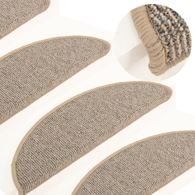Berkfield Home Carpet Stair Treads 15 pcs Brown 56x17x3 cm - Size: Medium - image 1