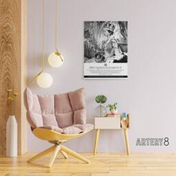 "Artery8 HRH Queen Elizabeth II Coronation Canvas Wall Art Print in Grey - Size: W18"" x H24""" - thumbnail 3