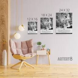 "Artery8 HRH Queen Elizabeth II Coronation Canvas Wall Art Print in Grey - Size: W18"" x H24""" - thumbnail 4
