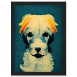 Artery8 Border Terrier Dog Artwork Framed Wall Art Print A4 in Black - thumbnail 1