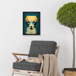 Artery8 Border Terrier Dog Artwork Framed Wall Art Print A4 in Black - thumbnail 2