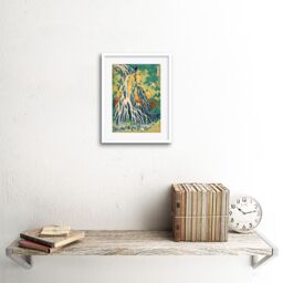 "Artery8 Wall Art Print Katsushika Hokusai Japan Mount Kurokami Art Black Framed 9x7 inch in White - Size: W7"" x H9""" - thumbnail 2