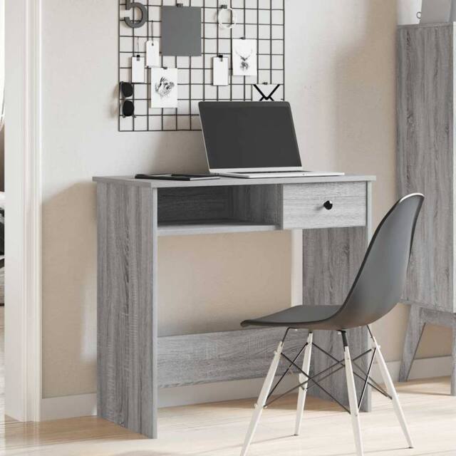 Berkfield Home Decorative Desk Grey Sonoma 80x40x75 cm Engineered Wood - Size: 80 x 40 x 75 cm - image 1