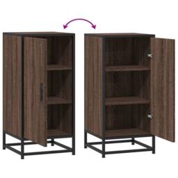 Berkfield Home Sideboard Brown Oak 35.5x35x76 cm Engineered Wood & Metal - thumbnail 8