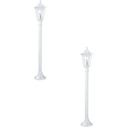 Loops 2 PACK IP44 Outdoor Bollard Light White Aluminium Lantern 60W E27 Lamp Post - thumbnail 1