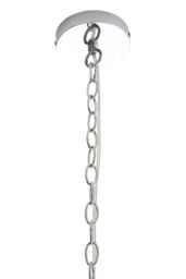 Orsina Medium Chrome Pendant Light, Reflective Industrial Ceiling Light With Glass Base, Flared Stepped Shade in Silver - thumbnail 5