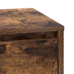 Berkfield Home Bedside Cabinet with LED Lights Smoked Oak 39x34.5x50 cm - thumbnail 9