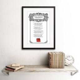 "Artery8 Quote Song Lyrics Red Rose Robert Burns 12x16"" Framed Wall Art in White - Size: W12"" x H16""" - thumbnail 2