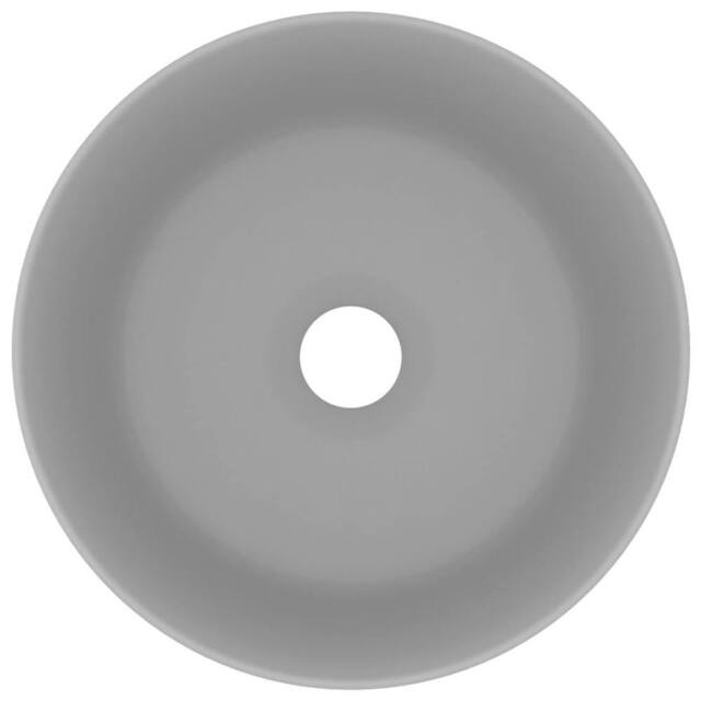 Berkfield Home Luxury Wash Basin Round Matt Light Grey 40x15 cm Ceramic - image 1