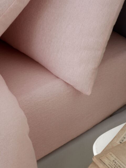 Catherine Lansfield 'Brushed Cotton' Fitted Sheet in Pink - Size: Double Fitted - image 1
