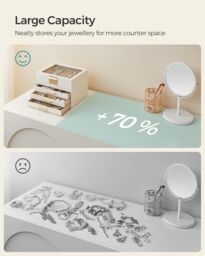 SONGMICS Four Layer Jewellery Box with Glass Lid & Drawers in White - thumbnail 7