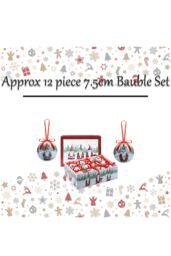 VFM e-Store Christmas Bauble Decoration Hanging Tree 12 piece 7. Set Santa in Red - thumbnail 2