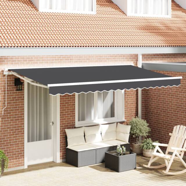 Berkfield Home Retractable Awning Manual Anthracite 350x200 cm - image 1