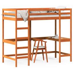 Berkfield Home Loft Bed without Mattress Wax Brown 90x200 cm Solid Wood Pine - thumbnail 2