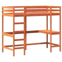 Berkfield Home Loft Bed without Mattress Wax Brown 90x200 cm Solid Wood Pine - thumbnail 3