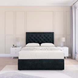 "Sloomy Montana Naples Bed Set With No Drawers Mattress & 26"" Headboard in Black - Size: Small Single" - thumbnail 2