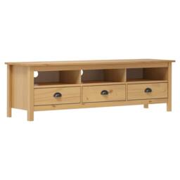 Berkfield Home TV Cabinet Hill Honey Brown 158x40x47 cm Solid Pine Wood - Size: 158 x 40 x 47 cm - thumbnail 2