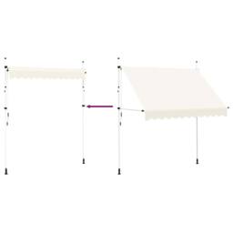 Berkfield Home Manual Retractable Awning 250 cm Cream in Beige - thumbnail 5