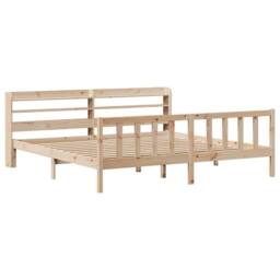 Berkfield Home Bed Frame without Mattress 180x200 cm Super King Solid Wood Pine in Natural - thumbnail 3