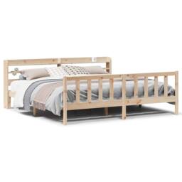 Berkfield Home Bed Frame without Mattress 180x200 cm Super King Solid Wood Pine in Natural - thumbnail 1