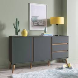 Nöa and Nani Otto Sideboard Large 2 Door with Drawer in Grey - thumbnail 1