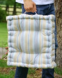 Dibor Giant Oxford Blue Striped Outdoor Garden Chair Seat Pad Cushion L50 x W50cm - Size: 50 cm x 50 cm - thumbnail 4