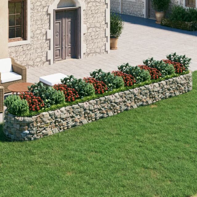 Berkfield Home Gabion Raised Bed Galvanised Iron 600x100x50 cm in Silver - Size: 600 x 100 x 50 cm - image 1