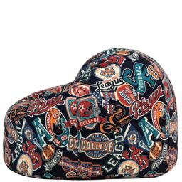 icon Kids Classic Medium Football Print Dome Bean Bag - thumbnail 4