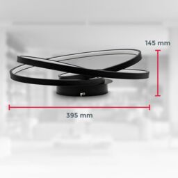 B.K.Licht Black 35W LED Ceiling Light - thumbnail 5