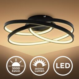 B.K.Licht Black 35W LED Ceiling Light - thumbnail 2
