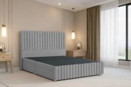 "Chester & Oakley Ravello Plush Divan 2 Drawers Foot-End 12""Footboard 54""Headboard in Silver - Size: King" - thumbnail 3