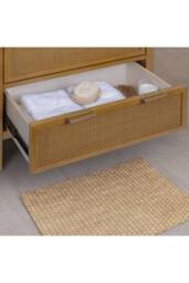 Teamson Home Hatteras Wooden Linen Cabinet Rattan Doors 165cm Tall, Natural - thumbnail 4
