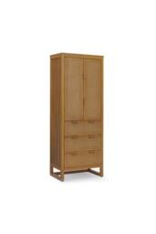 Teamson Home Hatteras Wooden Linen Cabinet Rattan Doors 165cm Tall, Natural - thumbnail 1