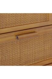 Teamson Home Hatteras Wooden Linen Cabinet Rattan Doors 165cm Tall, Natural - thumbnail 8