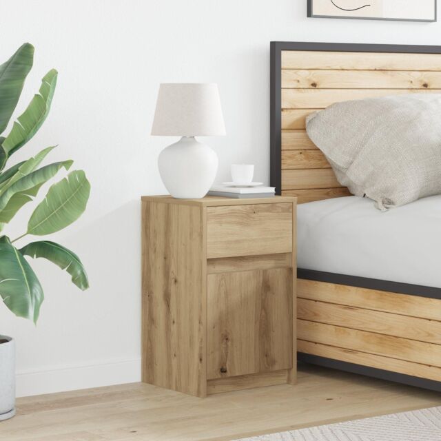 Berkfield Home Bedside Cabinet Artisan oak 38 x 34 x 61 cm Particle board in Brown - image 1