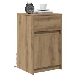 Berkfield Home Bedside Cabinet Artisan oak 38 x 34 x 61 cm Particle board in Brown - thumbnail 3