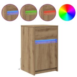 Berkfield Home Bedside Cabinet Artisan oak 38 x 34 x 61 cm Particle board in Brown - thumbnail 4