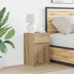 Berkfield Home Bedside Cabinet Artisan oak 38 x 34 x 61 cm Particle board in Brown - thumbnail 1