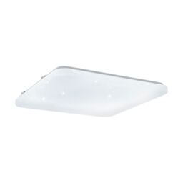 Loops Wall Flush Ceiling Light White Shade White Plastic With Crystal Effect LED 33.5W