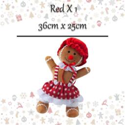 VFM e-Store Christmas Gingerbread Woman Decoration 36cm x 25cm Red X 1 - Size: 36 cm x 25 cm - thumbnail 2
