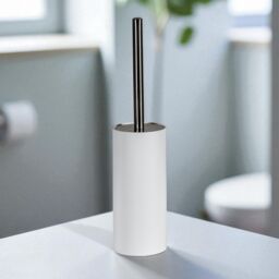 Showerdrape Alto White Toilet Brush & Holder - thumbnail 1