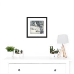 Artery8 Gao Qipei Landscape Painting 8X8 Inch Square Wooden Framed Wall Art Print Picture with Mount in Black - thumbnail 2