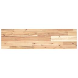 Berkfield Home Floating Shelf 100x20x2 cm Untreated Solid Wood Acacia in Brown - Size: 100 x 20 x 2 cm - thumbnail 2