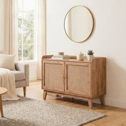 CALICOSY 2-Door Buffet In Rattan Cane, 110 Cm Wide - PALMO in Light Brown - thumbnail 2