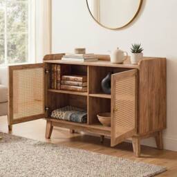 CALICOSY 2-Door Buffet In Rattan Cane, 110 Cm Wide - PALMO in Light Brown - thumbnail 4