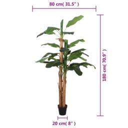 Berkfield Home Artificial Banana Tree 19 Leaves 180 cm Green - thumbnail 5