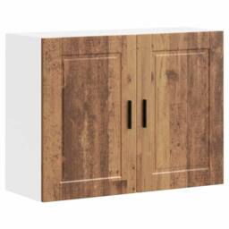 Berkfield Home Kitchen Wall Cabinet Porto Old Wood Engineered Wood in Brown - thumbnail 1