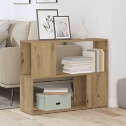 Berkfield Home Book Cabinet/Room Divider Artisan Oak 80x24x63 cm in Brown - Size: 80 x 24 x 63 cm - thumbnail 3